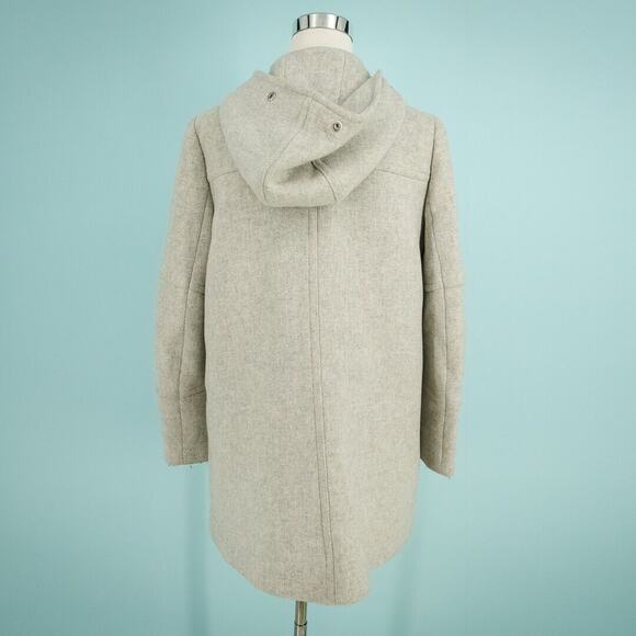 J. Crew Size 8 Gray Stadium Cloth by Nello Gori Full Zip Snap Lined Wool Coat - Picture 3 of 7